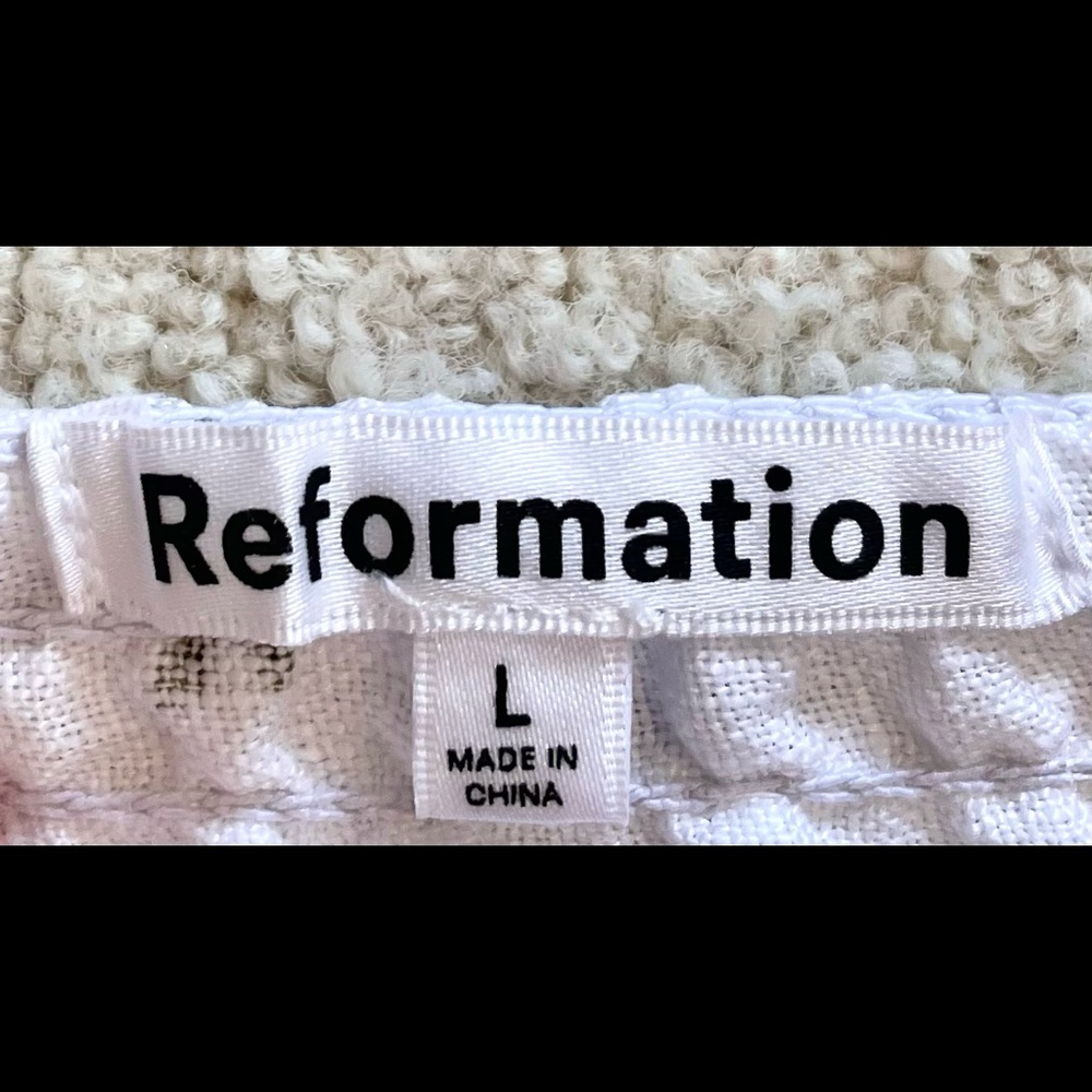 Reformation White Floral Smocked Tank Top - Picture 4 of 8